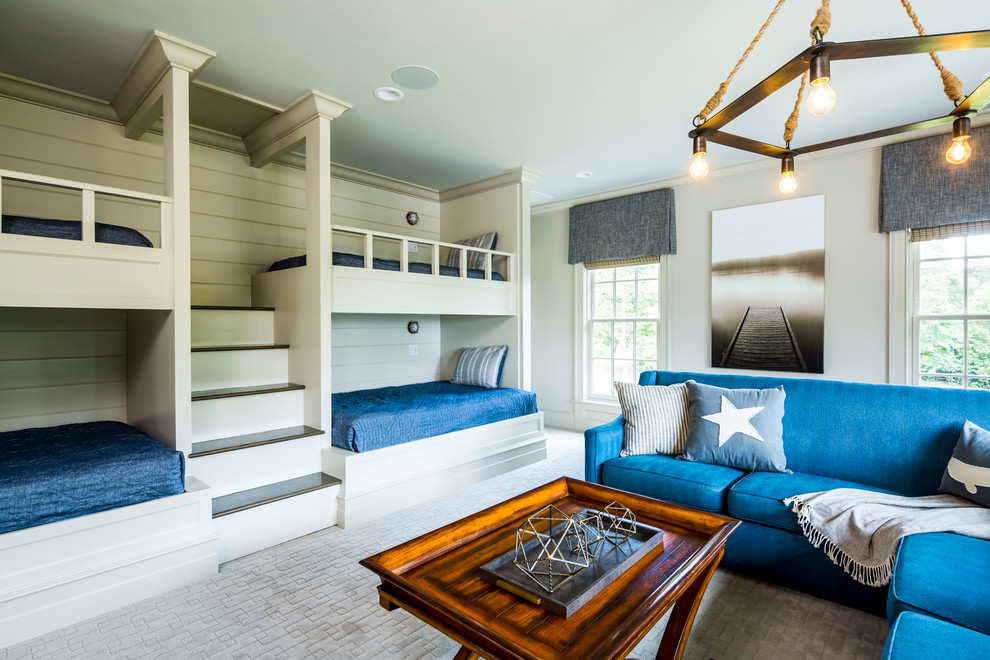 Beach style bedroom photo in Charlotte