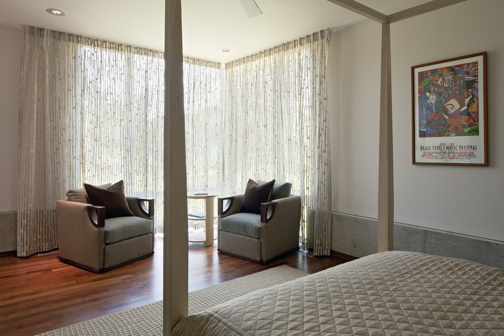 Свежая идея для дизайна: спальня в стиле модернизм - отличное фото интерьера