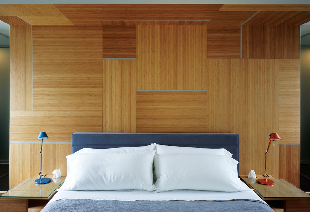 Contemporary guest bedroom in Toronto.