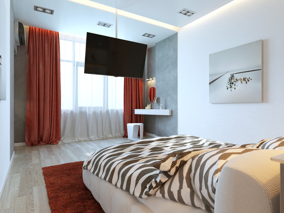 Bedroom - mid-century modern bedroom idea in Other