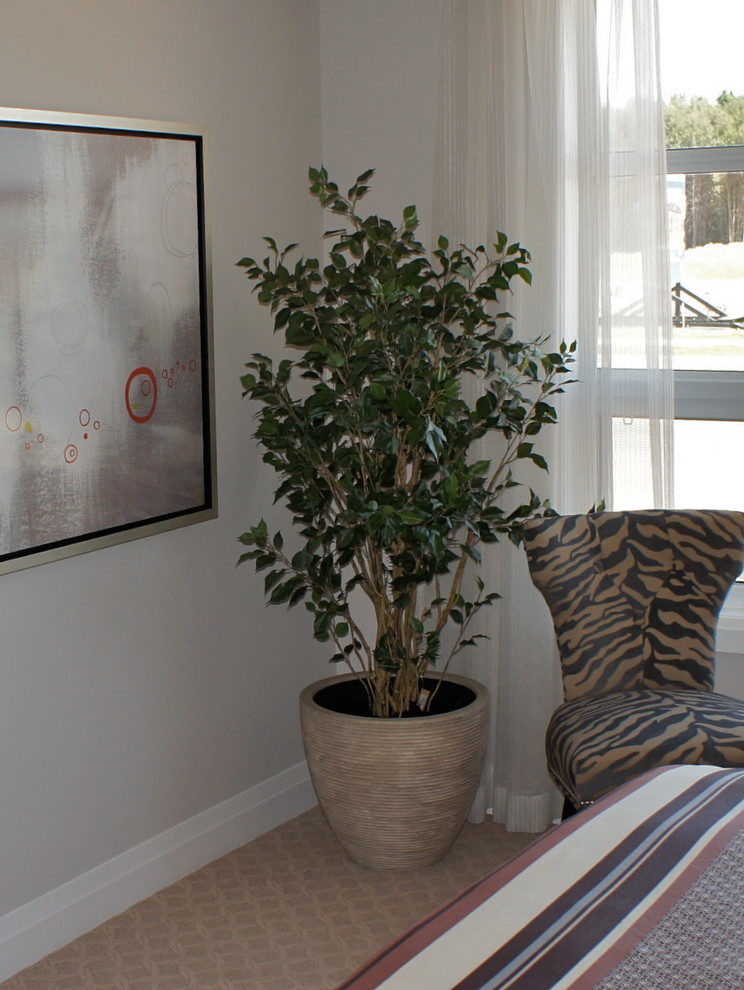 Artificial floral arrangements and trees Contemporary Bedroom
