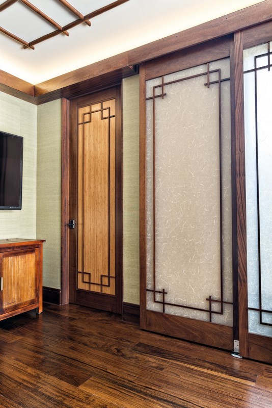 Asian Inspired Retreat in Palm Beach Custom Bamboo Doors and Glass