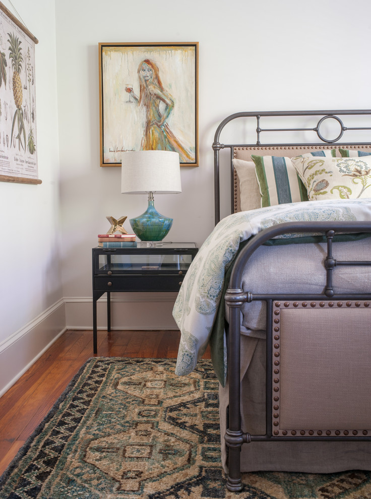 Bedroom - mid-sized eclectic bedroom idea in Atlanta with gray walls