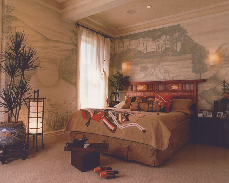 Idée de décoration pour une chambre asiatique.