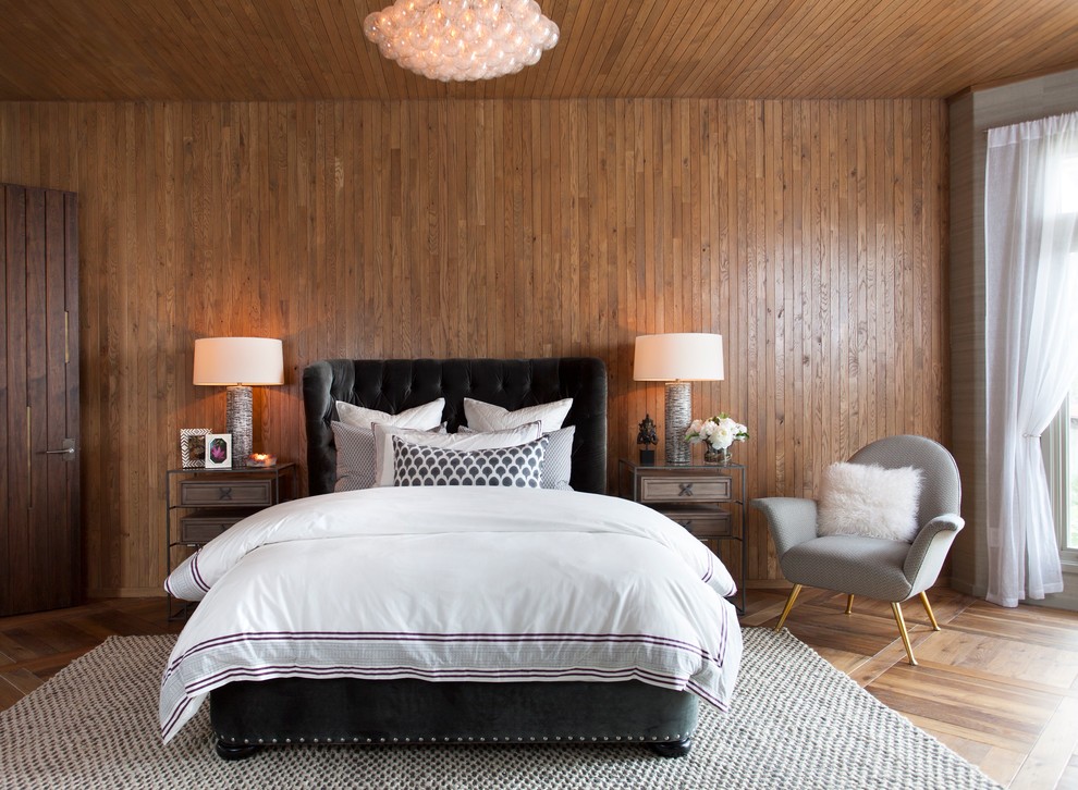 Design ideas for a contemporary loft bedroom in Austin.