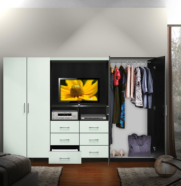 Aventa TV Wardrobe Wall Unit - Free Standing Bedroom TV Unit - Contemporary  - Bedroom - New York - by Contempo Space | Houzz UK