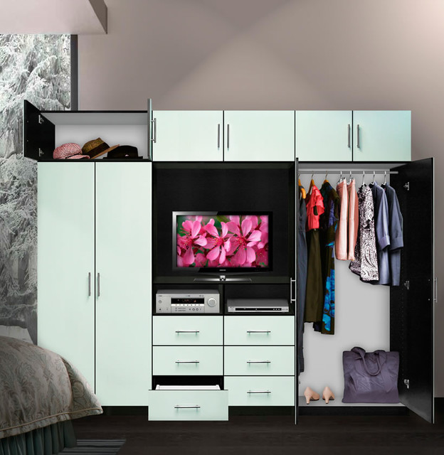 Aventa Tv Wardrobe Wall Unit X Tall Bedroom Furniture Plus Storage Contemporary New York By Contempo Space Houzz - Wardrobe Wall Units Bedrooms