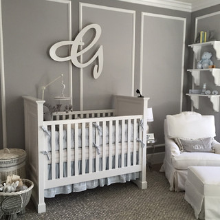 Grey crib nursery deals