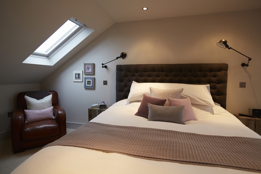 Contemporary bedroom in Sussex.