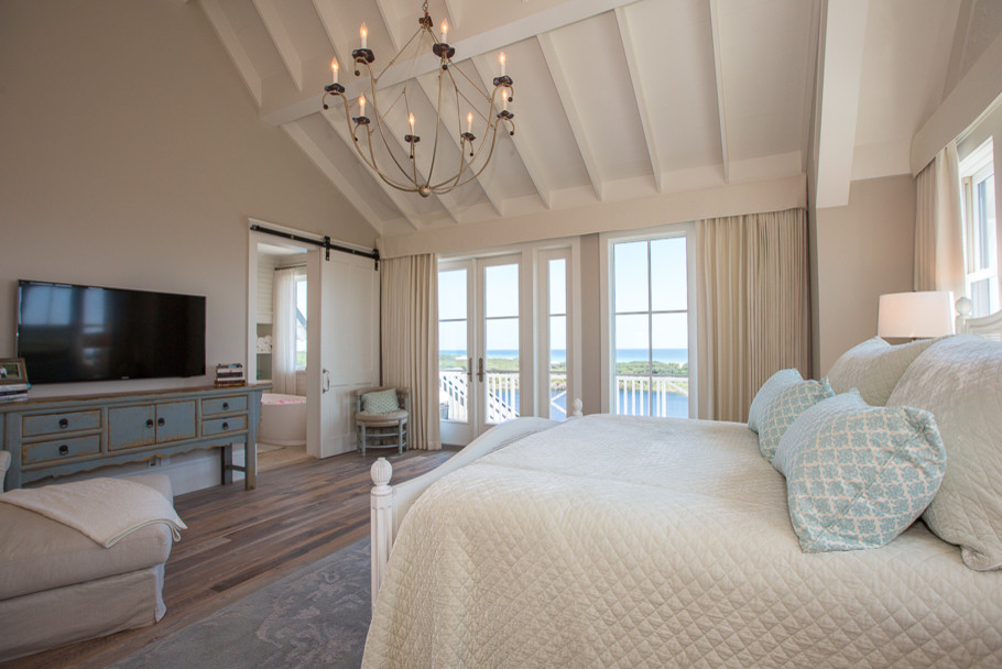 Photo of a coastal bedroom in Miami.