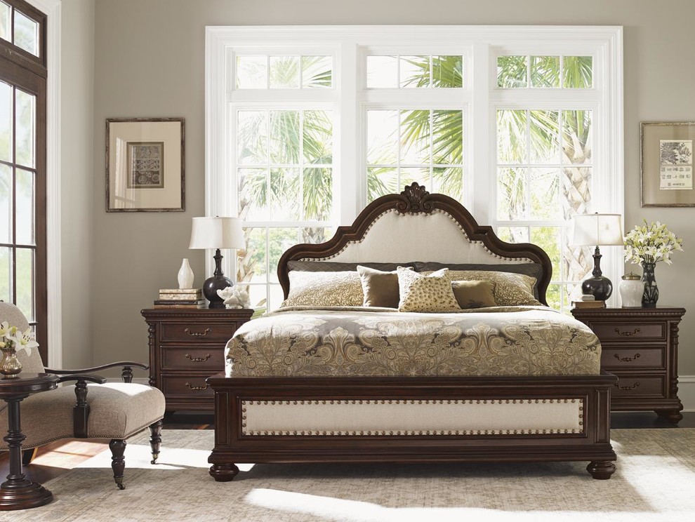 Elegant bedroom photo in Miami