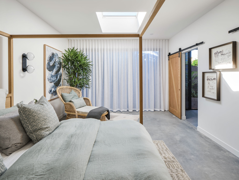 Design ideas for a coastal bedroom in Melbourne.
