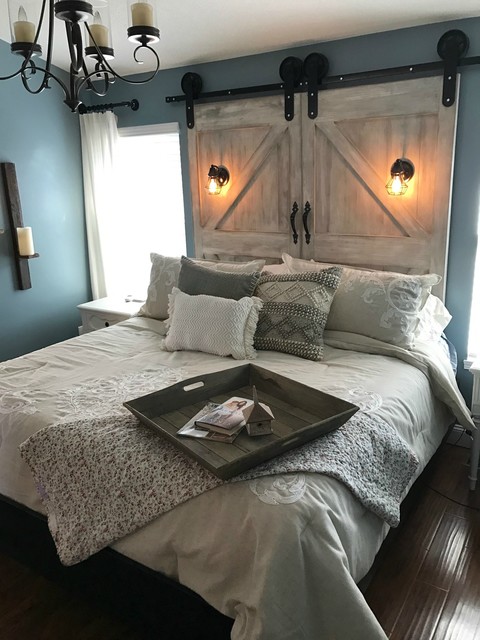 Barn Door Bed Frame Shabby chic Style Bedroom Other by the