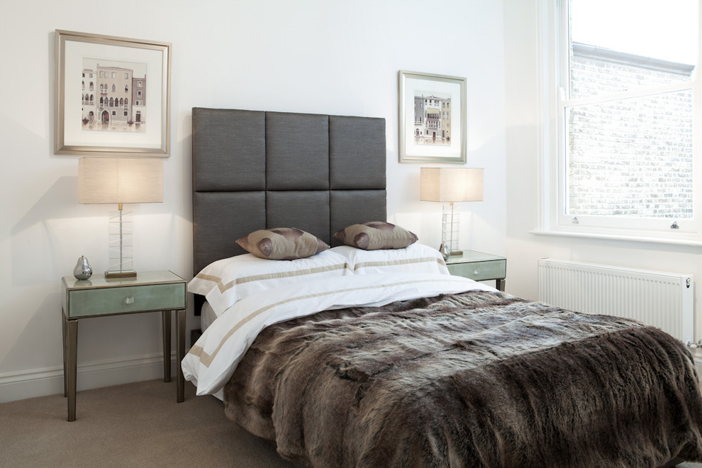 Trendy bedroom photo in London