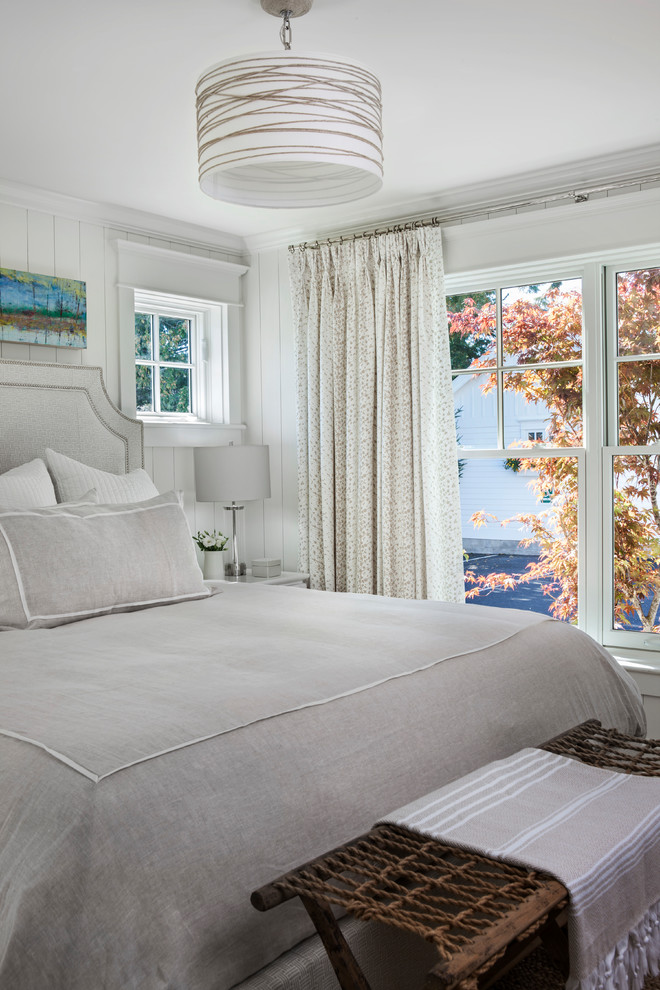 Example of a beach style bedroom design in Other