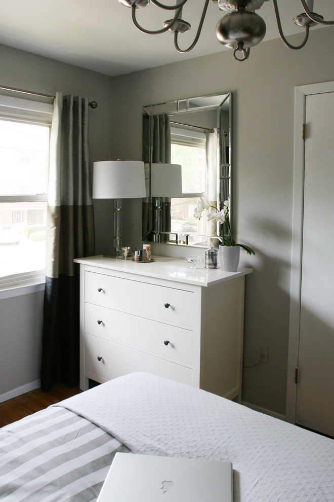 Example of a transitional bedroom design in New York