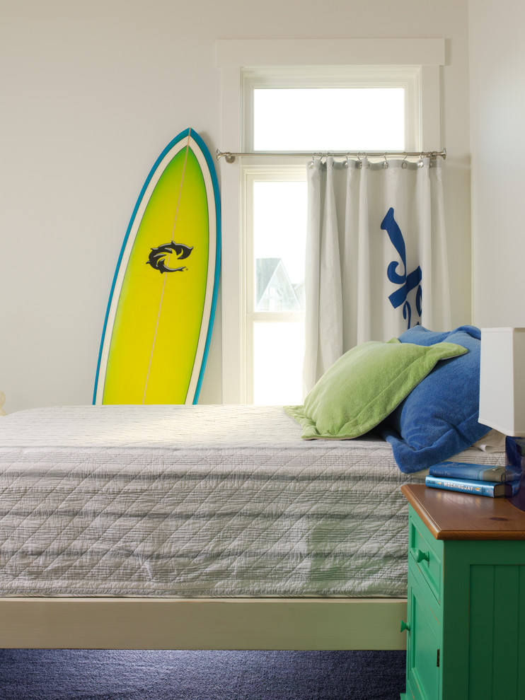Example of a beach style bedroom design in Philadelphia