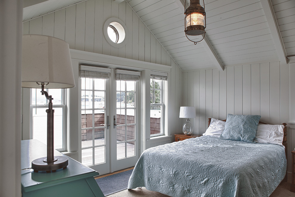 This is an example of a coastal bedroom in Seattle.
