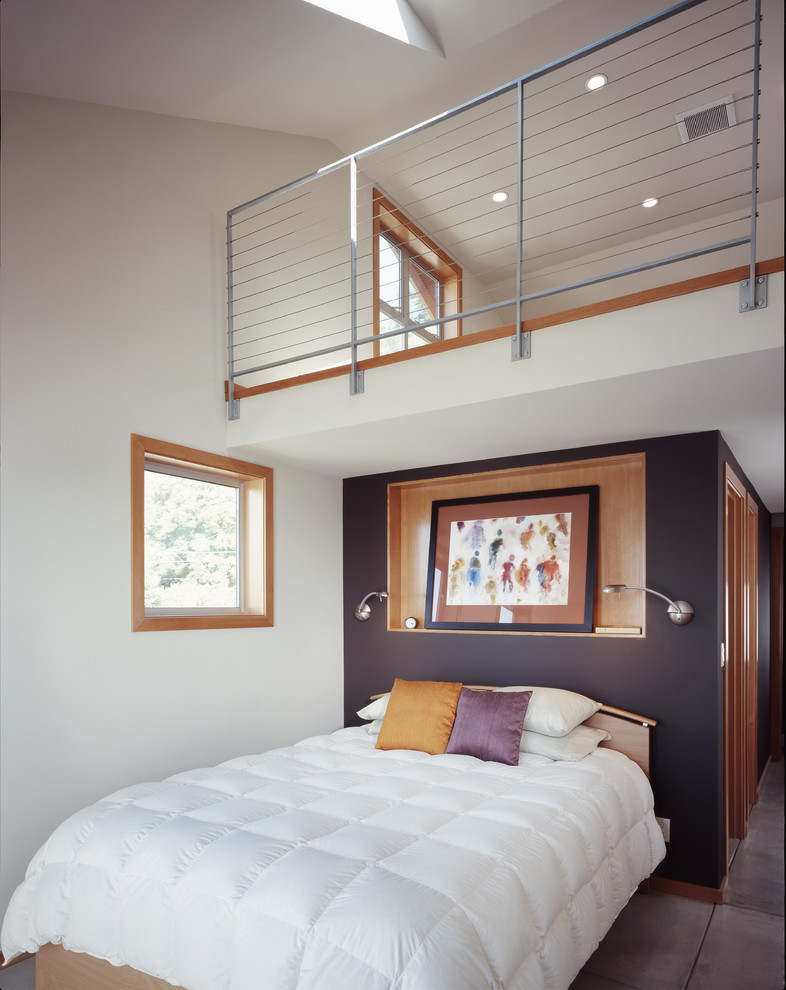 シアトルにあるコンテンポラリースタイルのおしゃれな寝室のインテリア