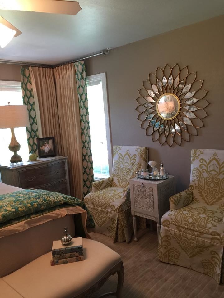 Beautiful Blue and Green Master Modern Bedroom Austin by