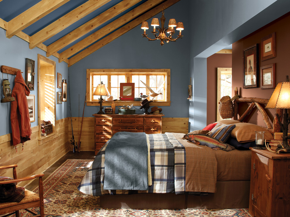 Inspiration for a rustic bedroom in Orange County.