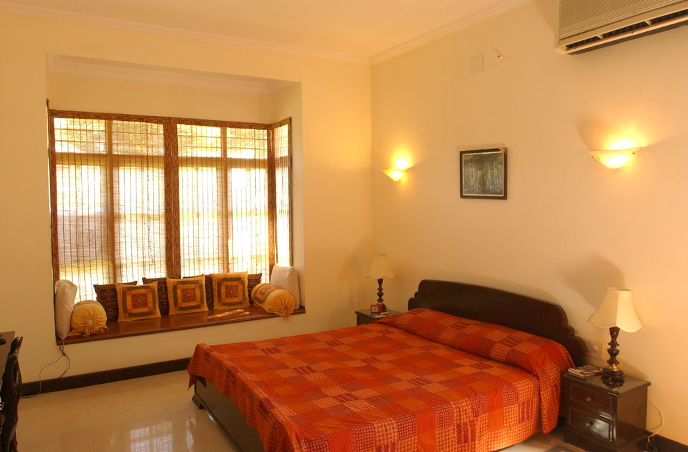 World-inspired bedroom in Chennai.