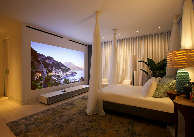 Jazz Lounge" designed by Campion Platt for Sony 4K Ultra Short Throw  Projector - Modern - Living Room - New York - by Sony | Houzz