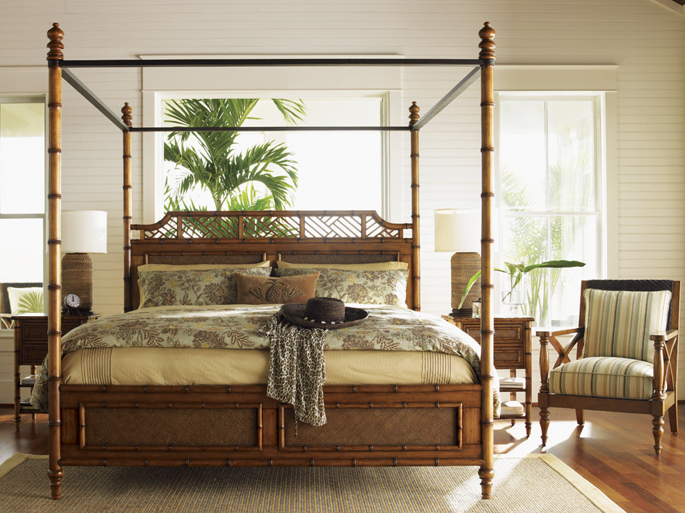 Inspiration for a tropical bedroom remodel in New York