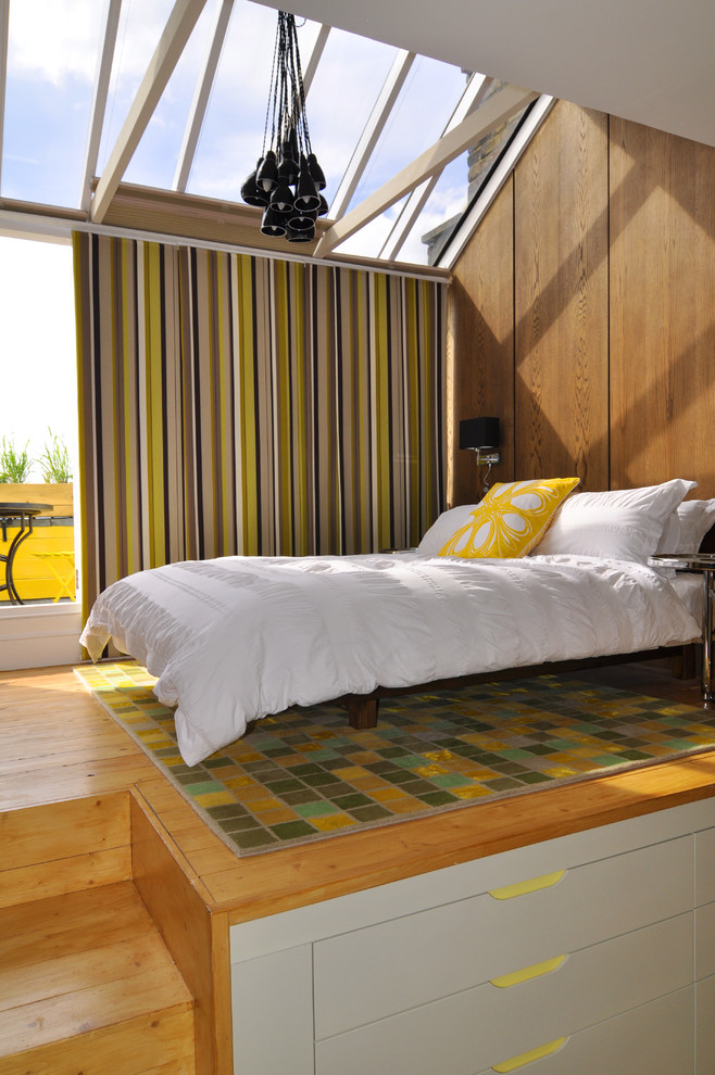 Inspiration for a contemporary bedroom remodel in London