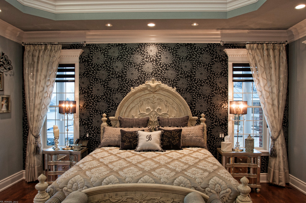 Inspiration for a transitional master bedroom remodel in Other
