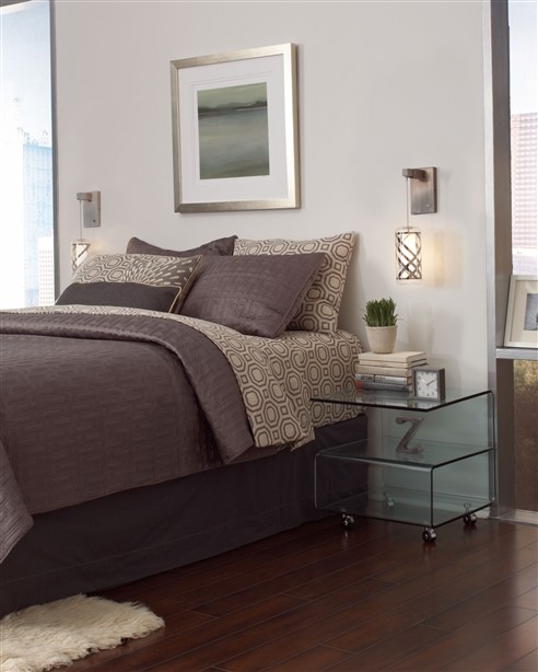 Свежая идея для дизайна: спальня среднего размера в стиле модернизм - отличное фото интерьера
