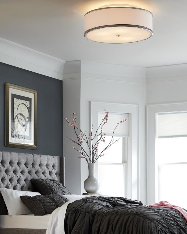 Kleines Klassisches Gästezimmer mit grauer Wandfarbe in Sonstige