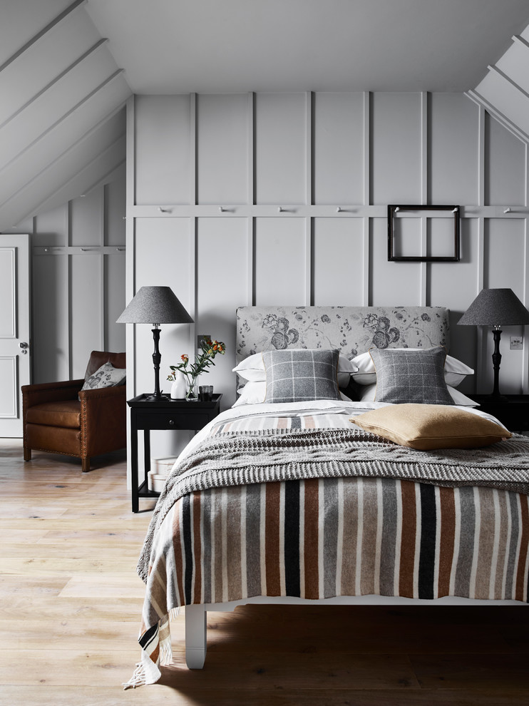 Inspiration for a scandinavian bedroom remodel in London