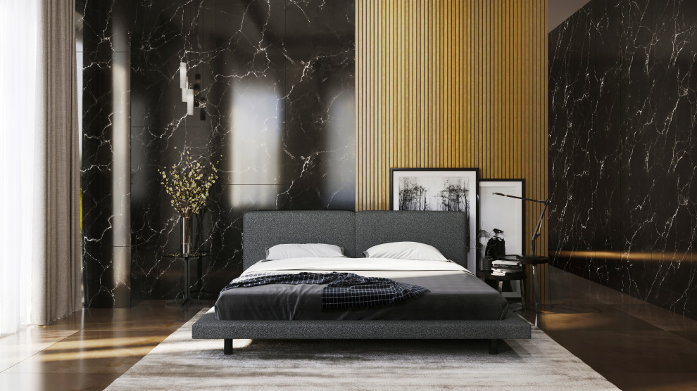 Bedroom - modern loft-style bedroom idea in New York