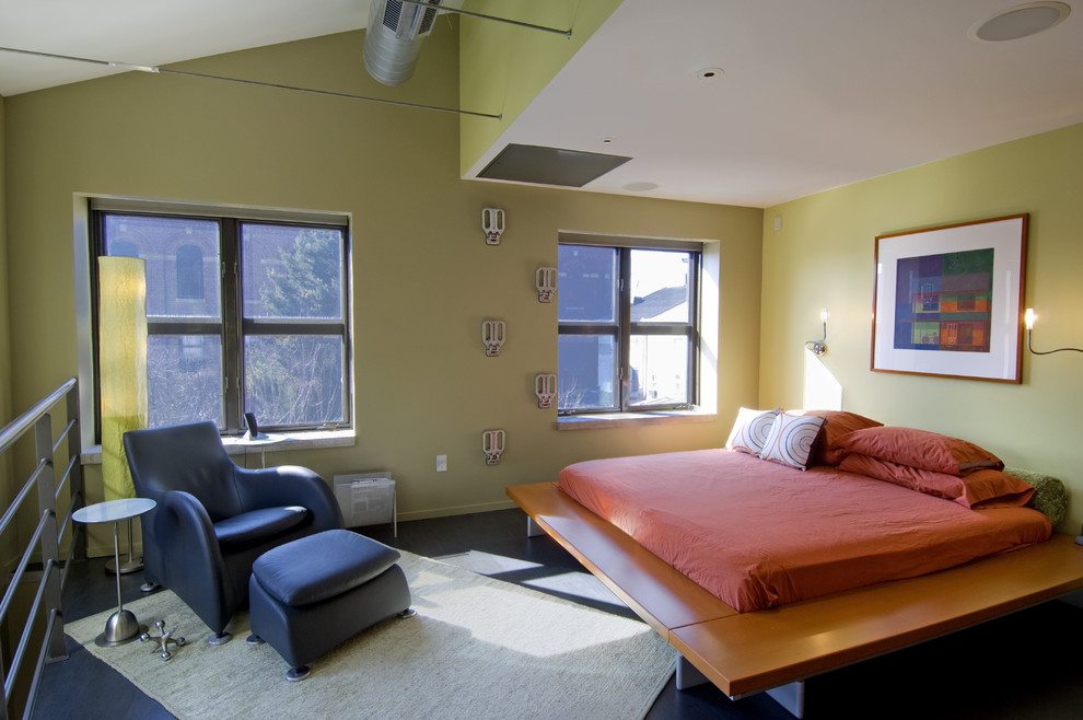 Photo of a contemporary bedroom in Philadelphia.