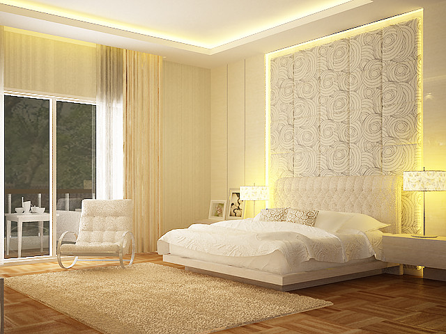 Minimalist bedroom photo in Other