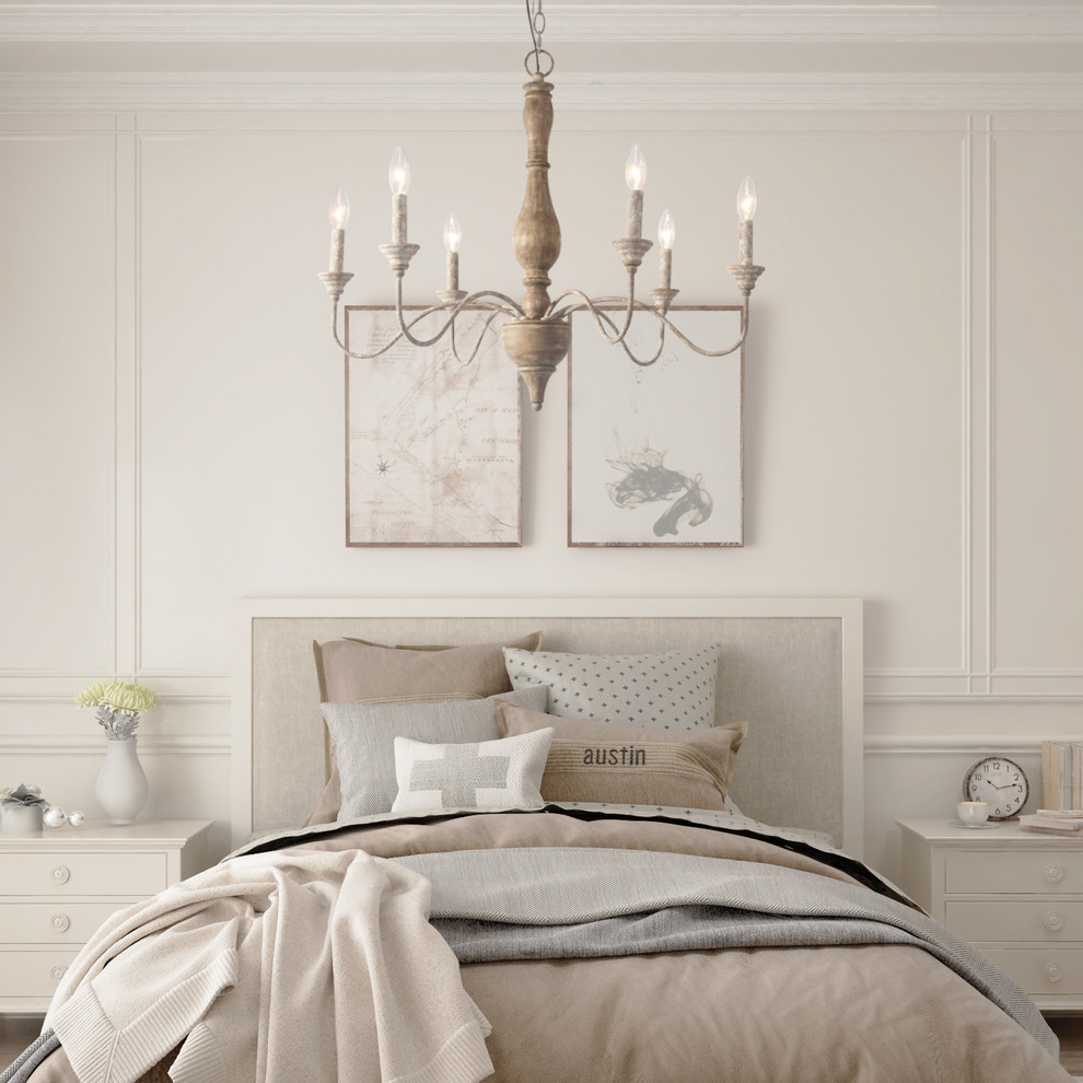 Example of a cottage chic bedroom design in Atlanta
