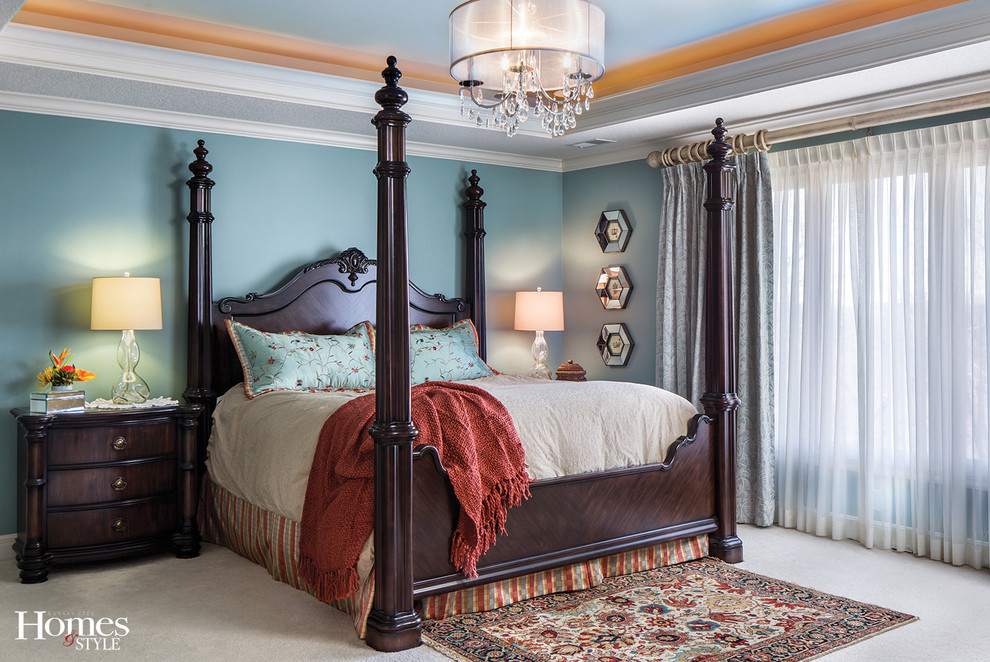 カンザスシティにあるコンテンポラリースタイルのおしゃれな寝室 (竹フローリング) のレイアウト