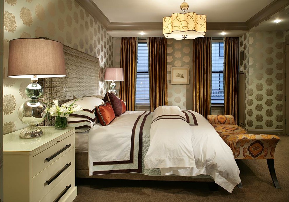 Bedroom - large contemporary bedroom idea in New York