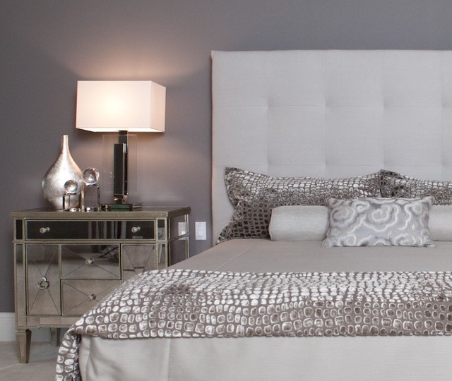 Bedside Lamp On Mirrored Nightstand Eclectic Bedroom Chicago By Interior Enhancement Group Inc Houzz Au