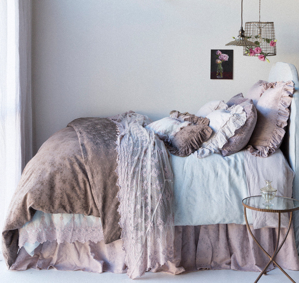 Bild på ett shabby chic-inspirerat sovrum