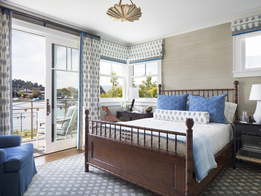 Design ideas for a beach style bedroom in San Francisco.