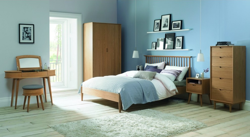 Scandinavian bedroom in West Midlands.