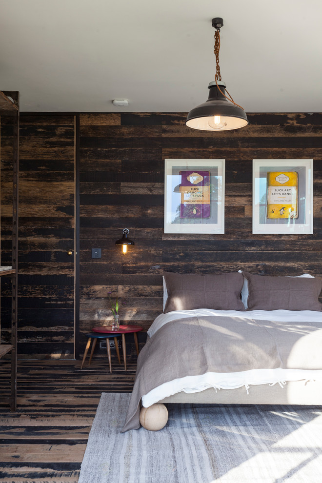 Design ideas for a rustic bedroom in London.