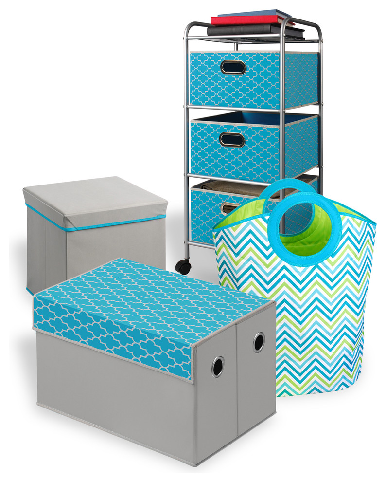 Bintopia Matching Cyan Blue Bedroom Storage Modern Bedroom