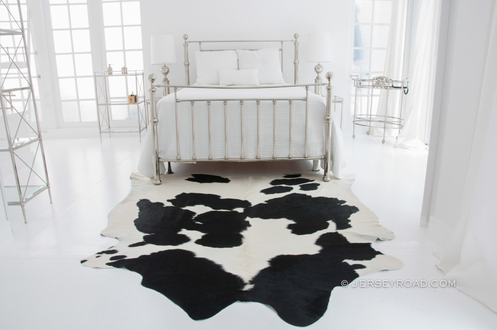 White Cowhide Rug By Jersey Road, Black And White Cowhide Rug