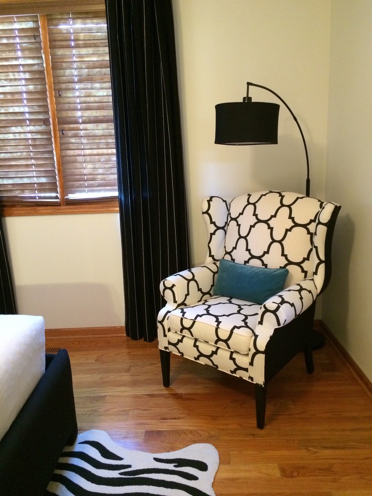 Black and White Guest Room Modern Bedroom Chicago by Kai Behnke