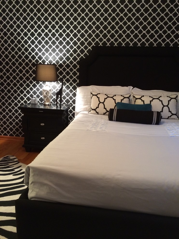Black and White Guest Room Modern Bedroom Chicago by Kai Behnke