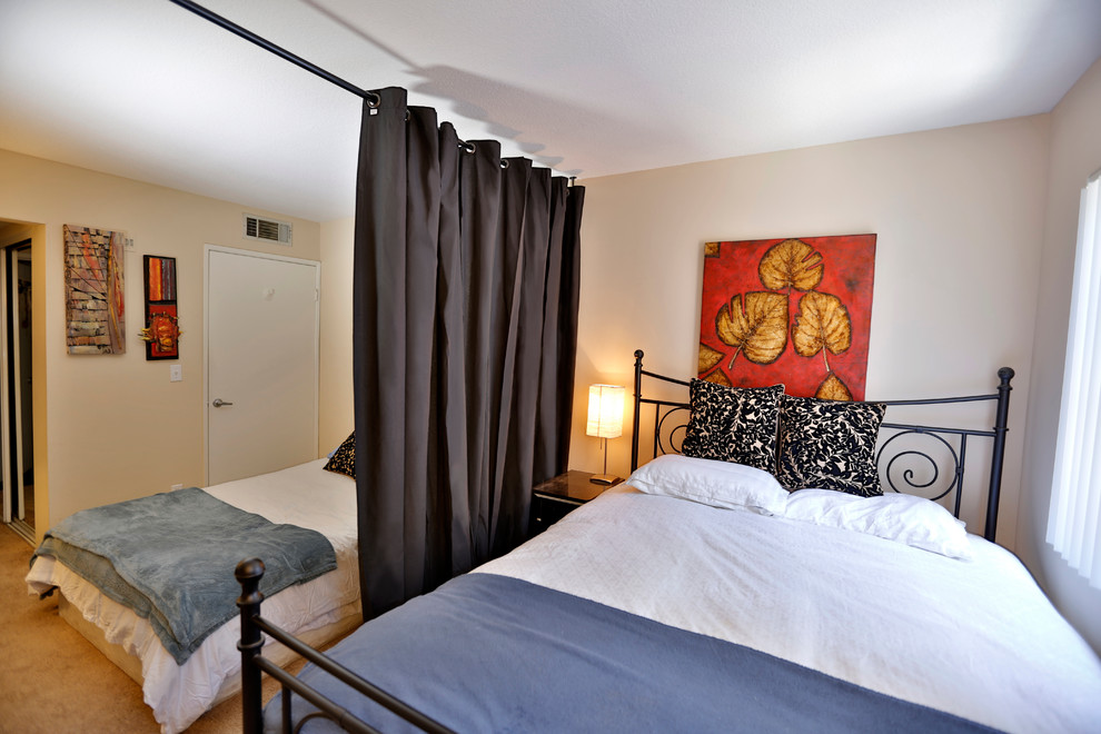 Black Hanging Room Divider Kit Modern Bedroom Chicago by