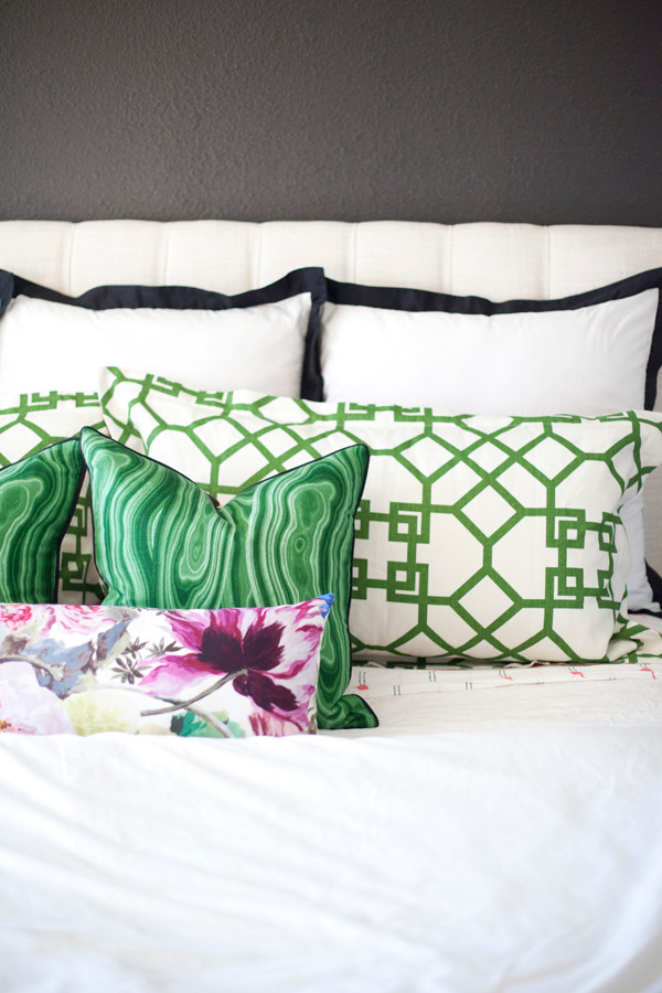 Black White Green Bedding Modern Bedroom Nashville By Loom Decor